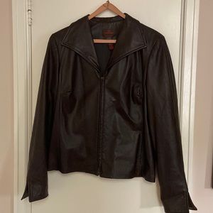 Danier brown leather blazer